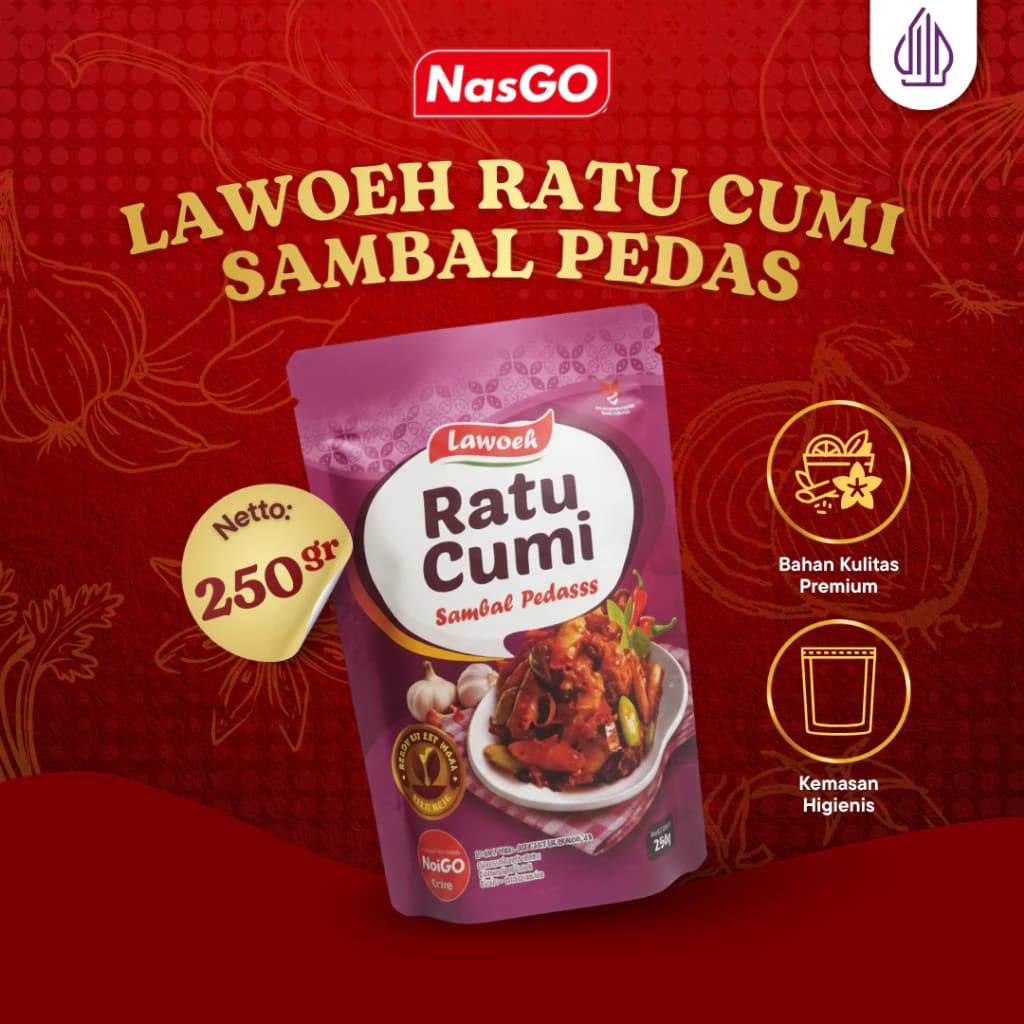 Lawoeh Ratu Cumi Sambal Pedas NasGO 250gr - Produk NasGO