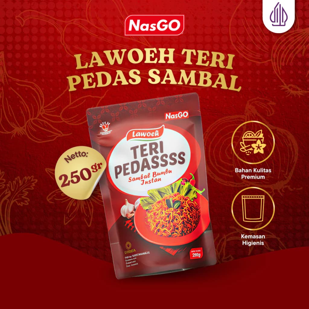 Lawoeh Teri Pedas Sambal Bumbu Instan NasGO 250gr - Produk NasGO